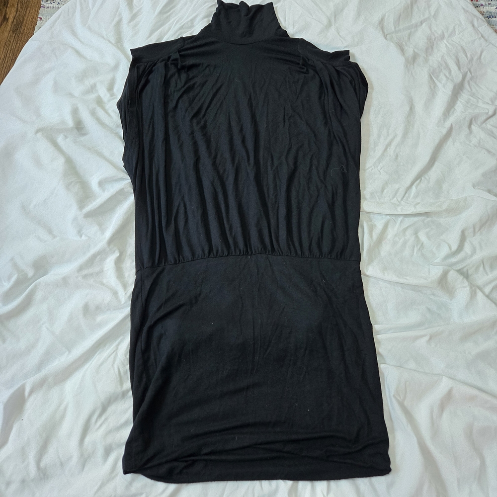 Black Sleeveless Turtleneck Dress